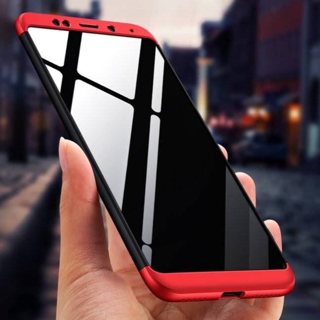 Coque 360 Xiaomi Redmi 5 Plus Noir et Rouge.