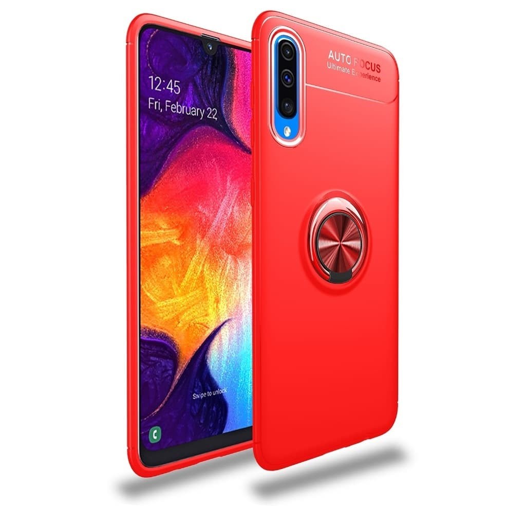 Coque Anneau Samsung Galaxy A50 Rouge