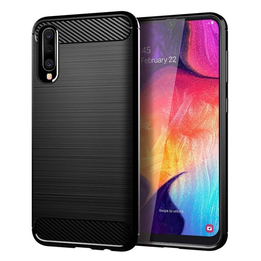 Coque Silicone Samsung Galaxy A50 Brossé Noir