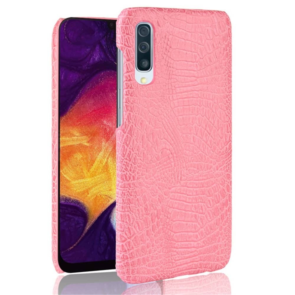 Coque Samsung Galaxy A50 Croco Cuir Rose