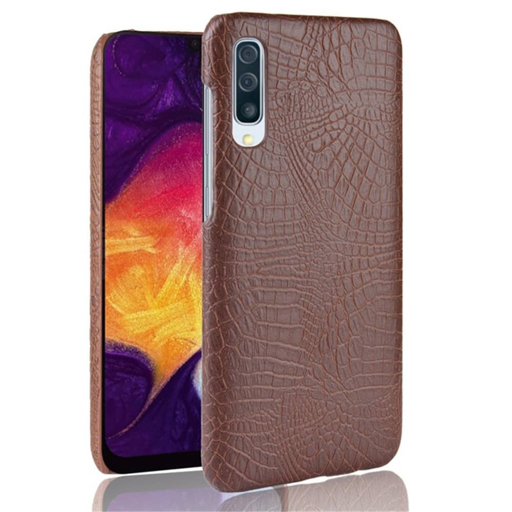 Coque Samsung Galaxy A50 Croco Cuir Marron