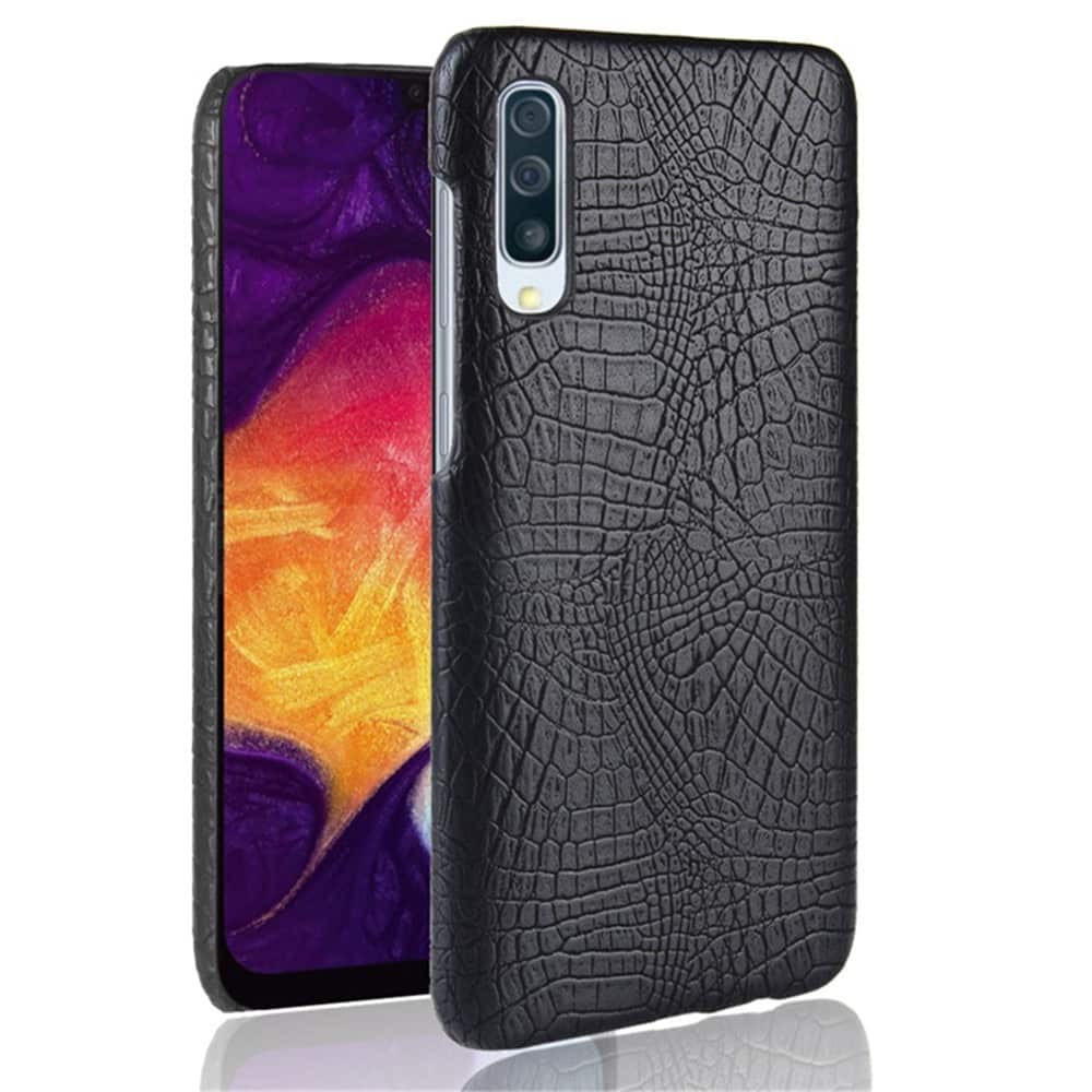 Coque Samsung Galaxy A50 Croco Cuir Noire