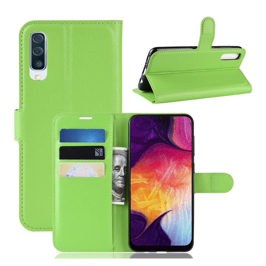 Etuis Portefeuille Samsung Galaxy A50 Simili Cuir Vert