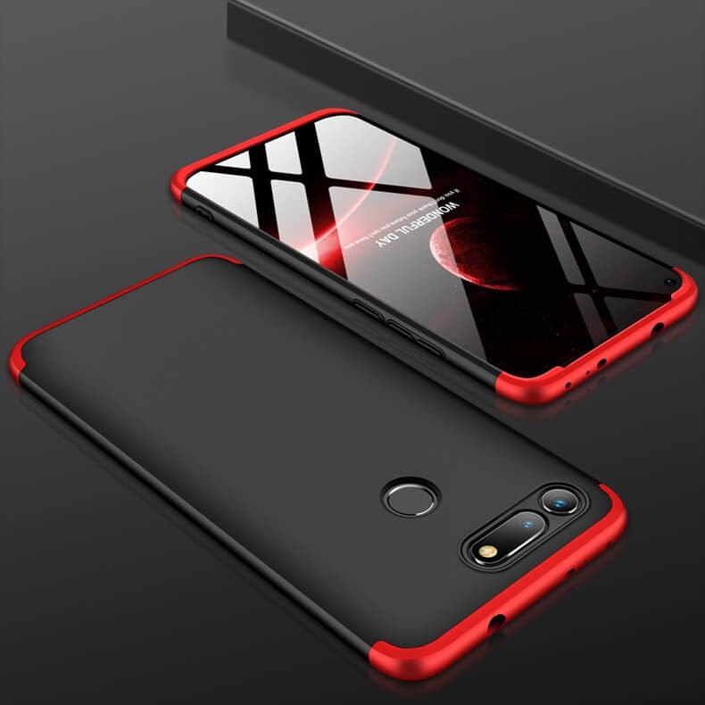 Coque 360 Honor View 20 Noir et Rouge