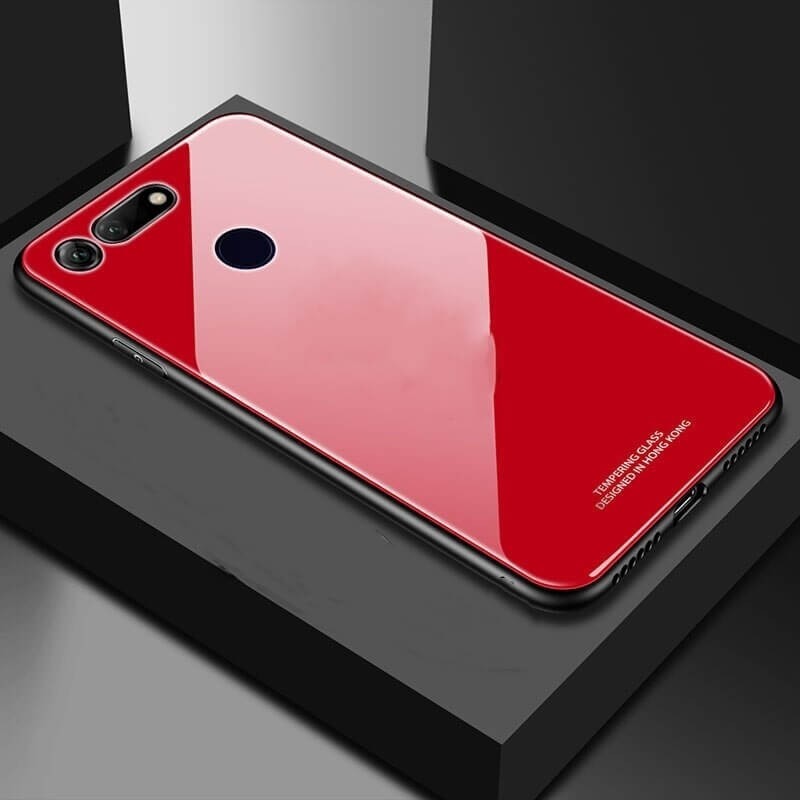 Coque Honor View 20 Silicone Rouge et Verre Trempé