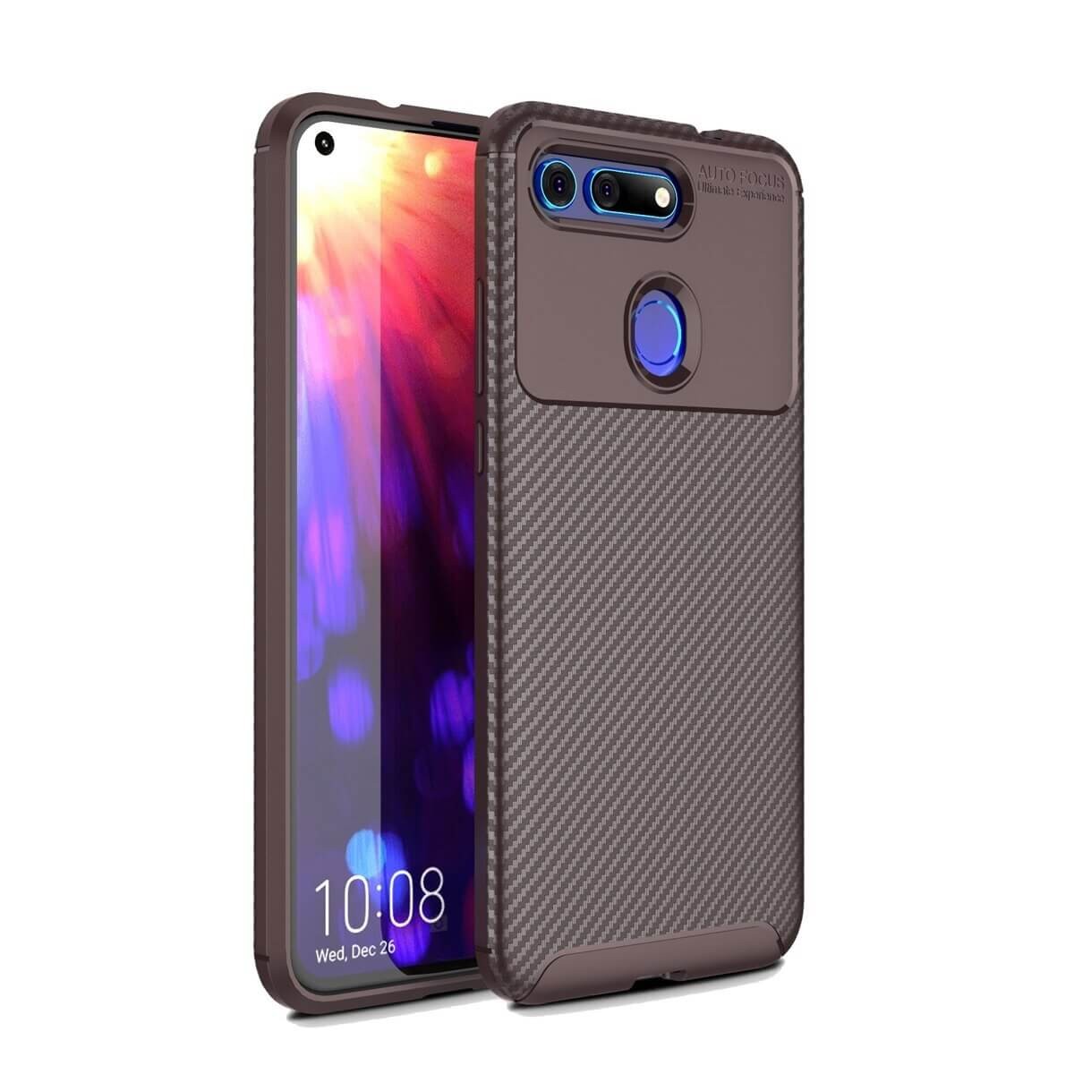 Coque Honor View 20Carbone TPU Marron
