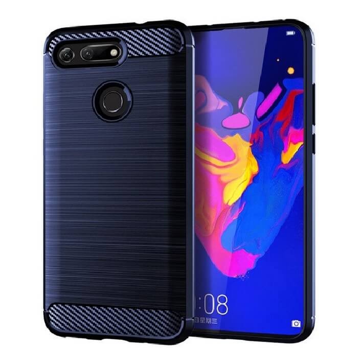 Coque Silicone Honor View 20 Brossé Bleue
