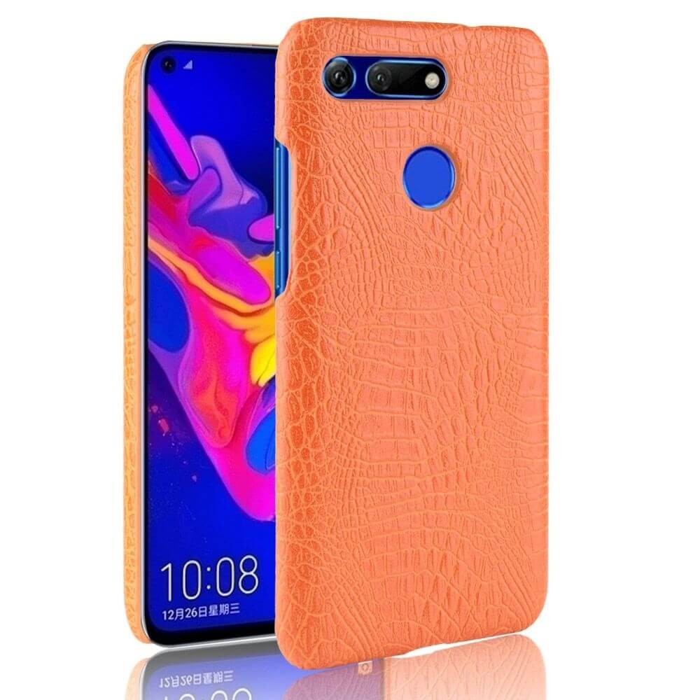 Coque Honor View 20 Croco Cuir Orange