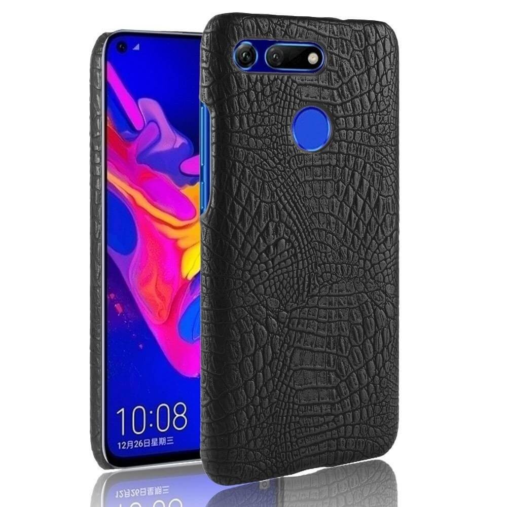Coque Honor View 20 Croco Cuir Noire