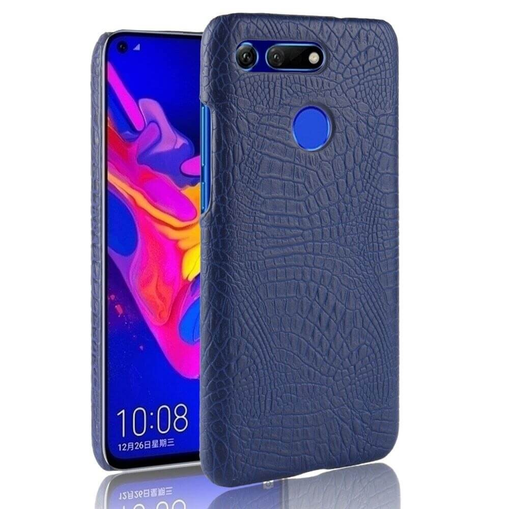 Coque Honor View 20 Croco Cuir Bleue