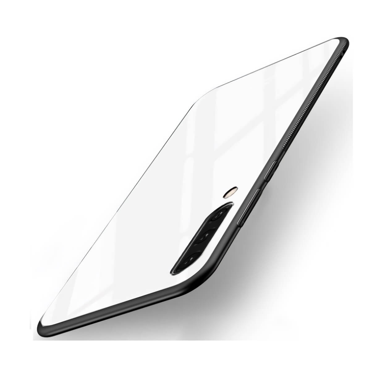 Coque Samsung Galaxy A70 Silicone Blanche et Verre Trempé