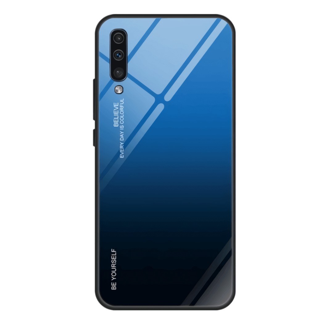 Coque Samsung Galaxy A70 Silicone et Verre Trempé Master bleu