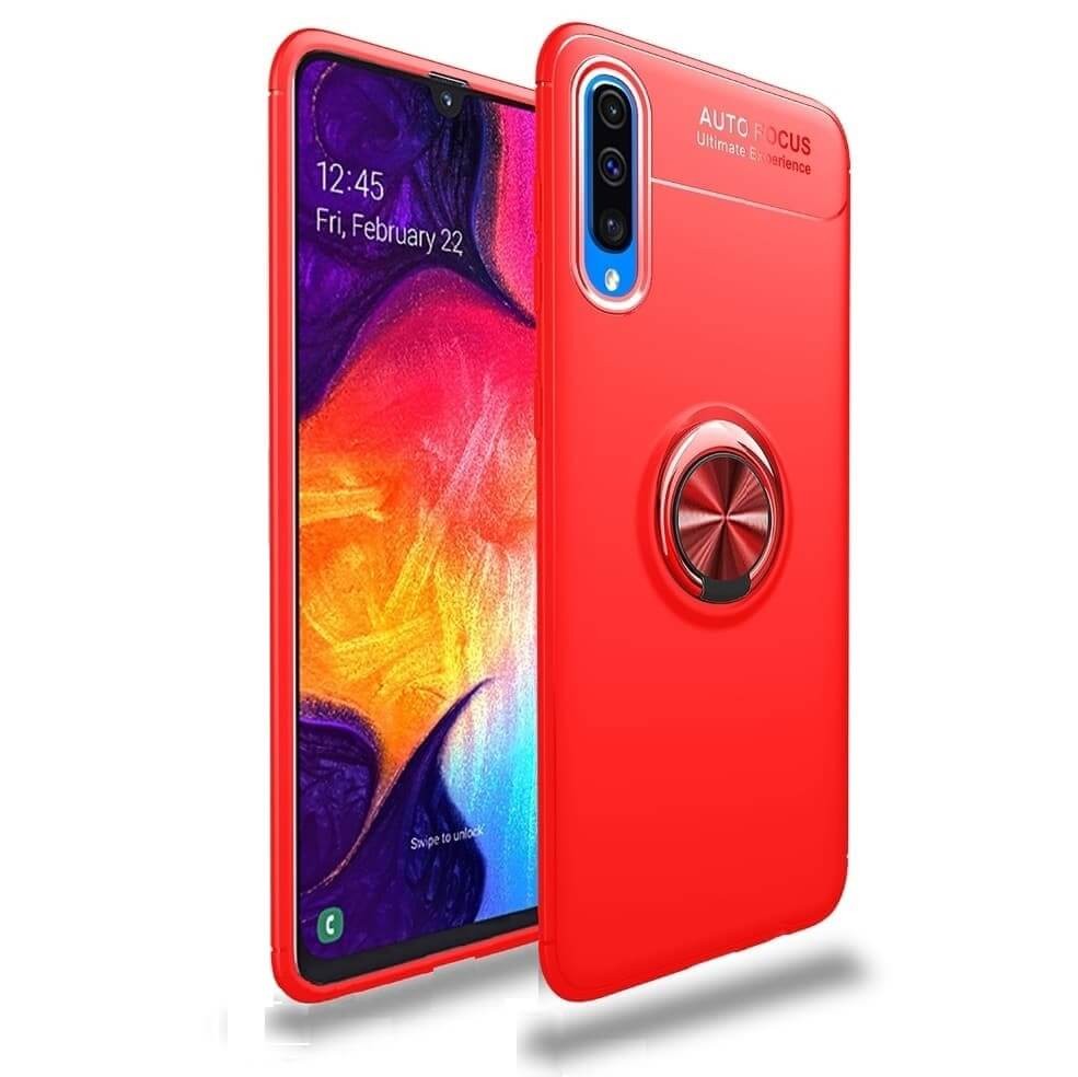 Coque Anneau Samsung Galaxy A70 rouge