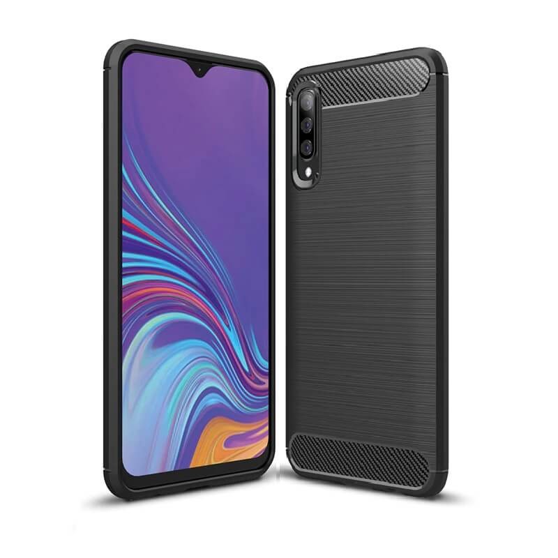 Coque Silicone Samsung Galaxy A70 Brossé Noir