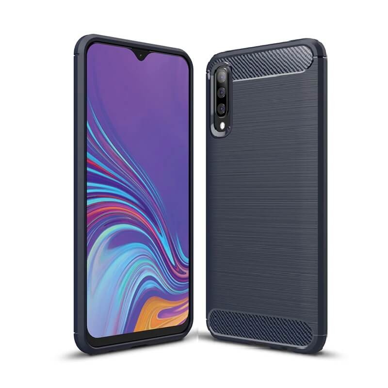 Coque Silicone Samsung Galaxy A70 Brossé Bleue