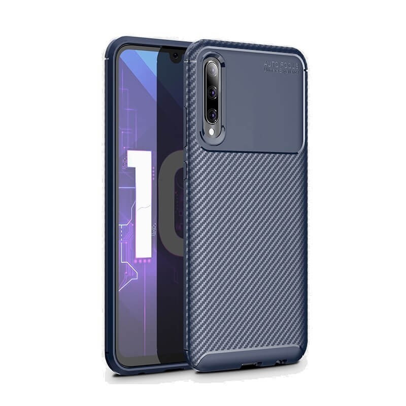 Coque Samsung Galaxy A70 Carbone TPU Bleue