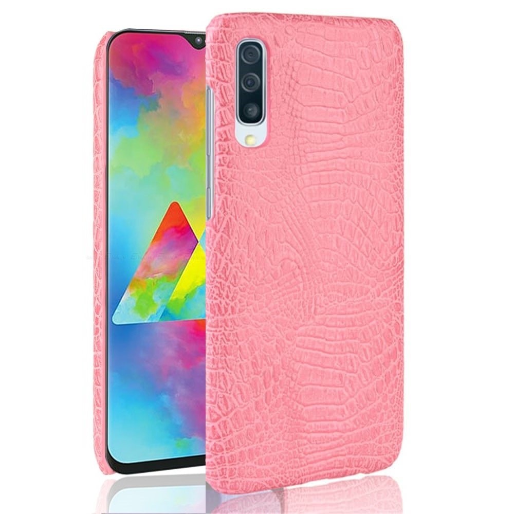 Coque Samsung Galaxy A70 Croco Cuir Rose