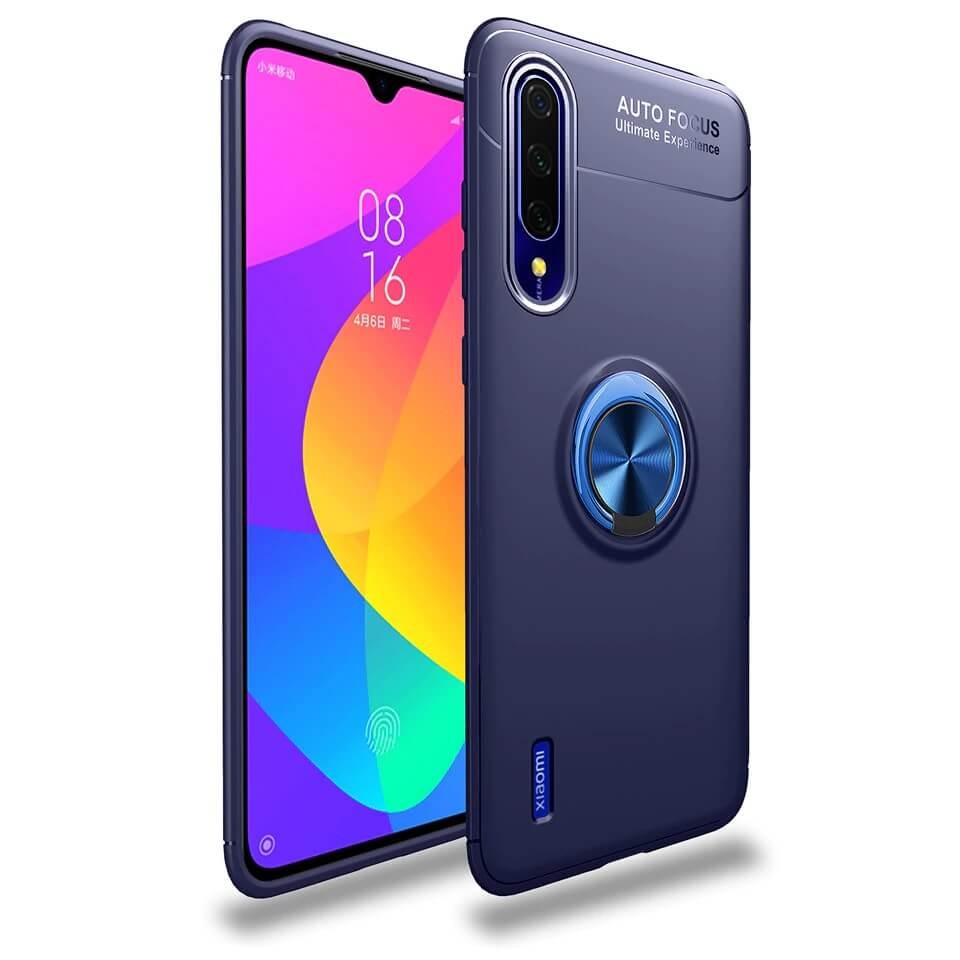 Coque Anneau Xiaomi MI 9 Lite bleue