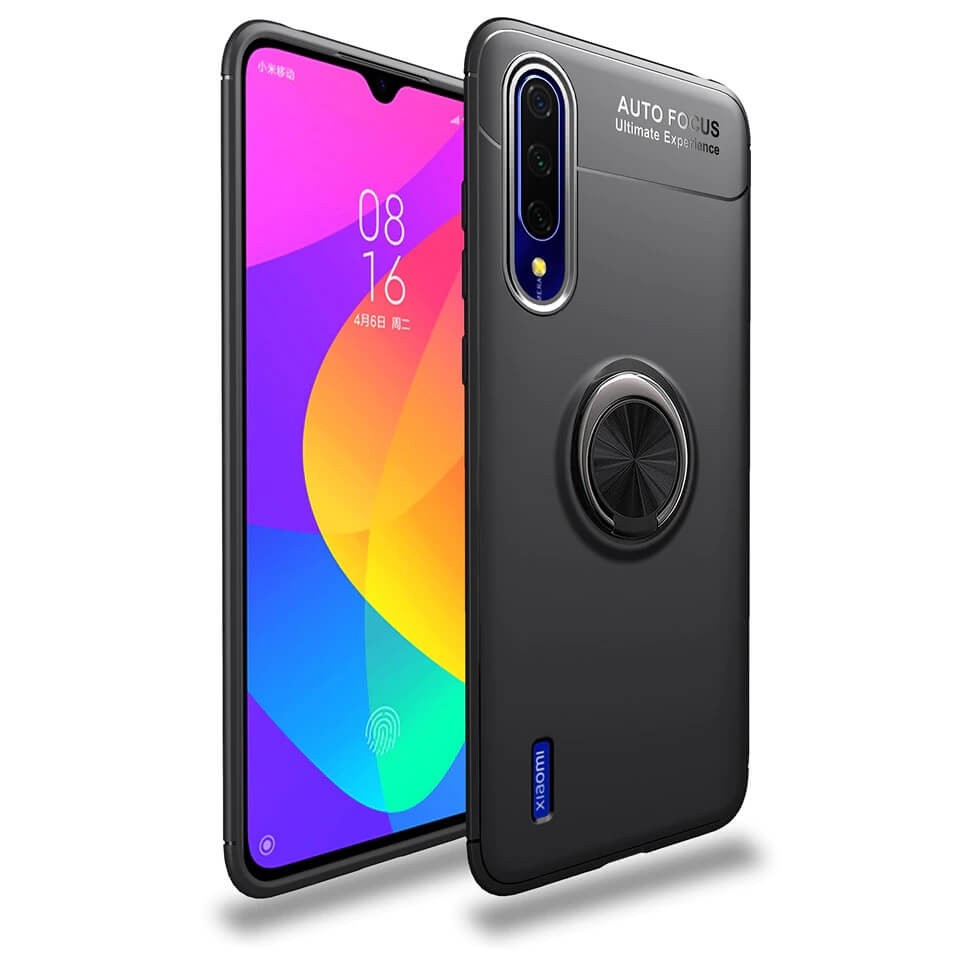 Coque Anneau Xiaomi Mi 9 Lite noire