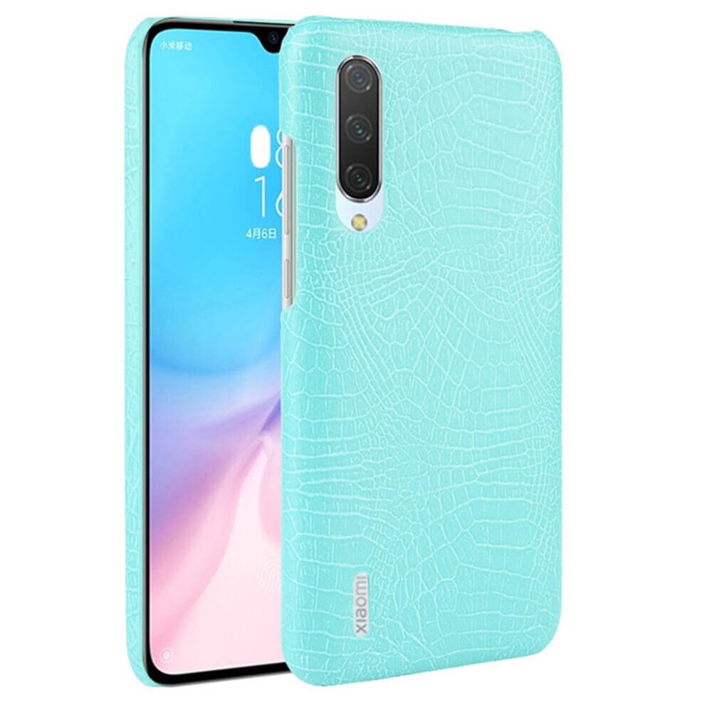 Coque Xiaomi MI 9 Lite Croco Cuir Turquoise