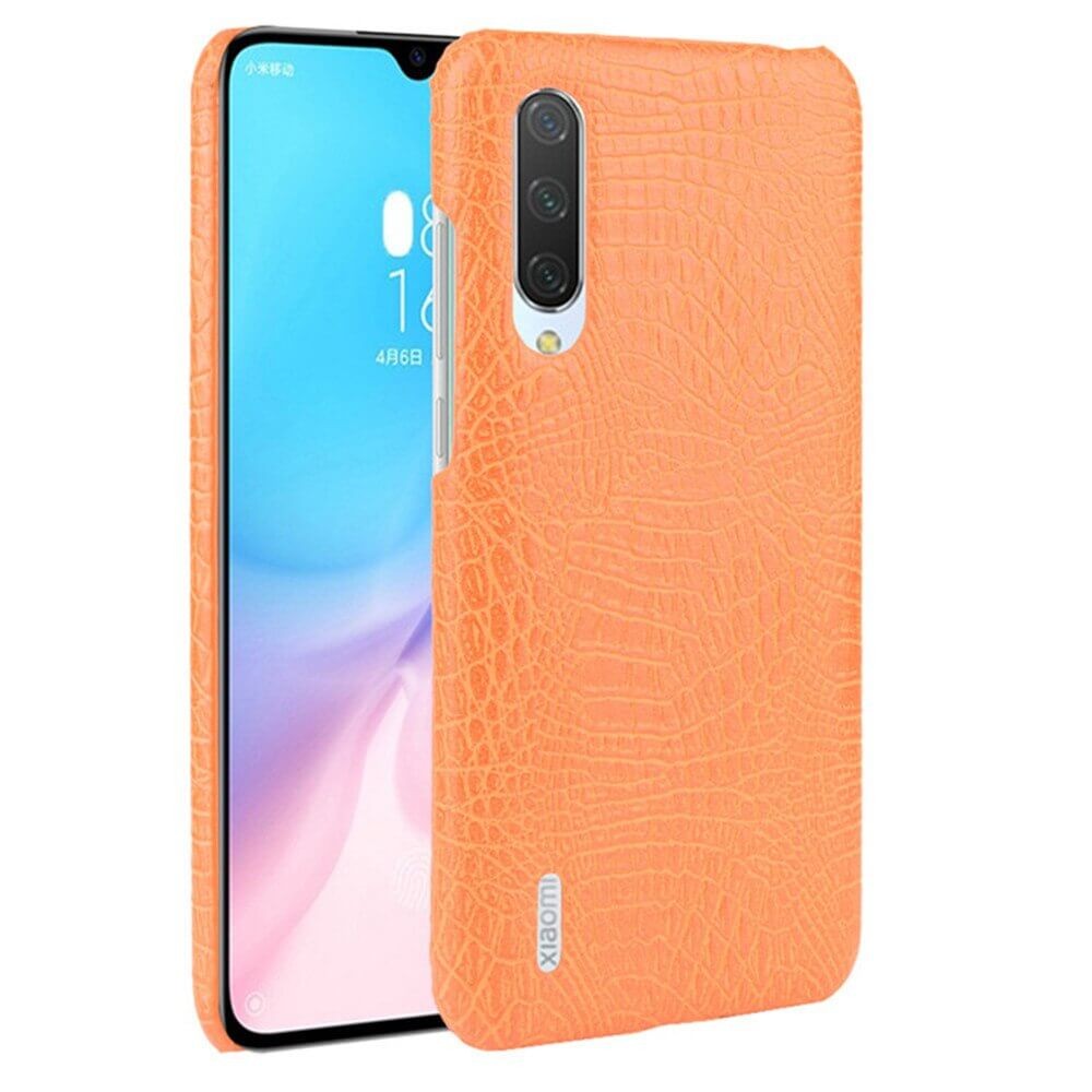 Coque Xiaomi MI 9 Lite Croco Cuir Orange