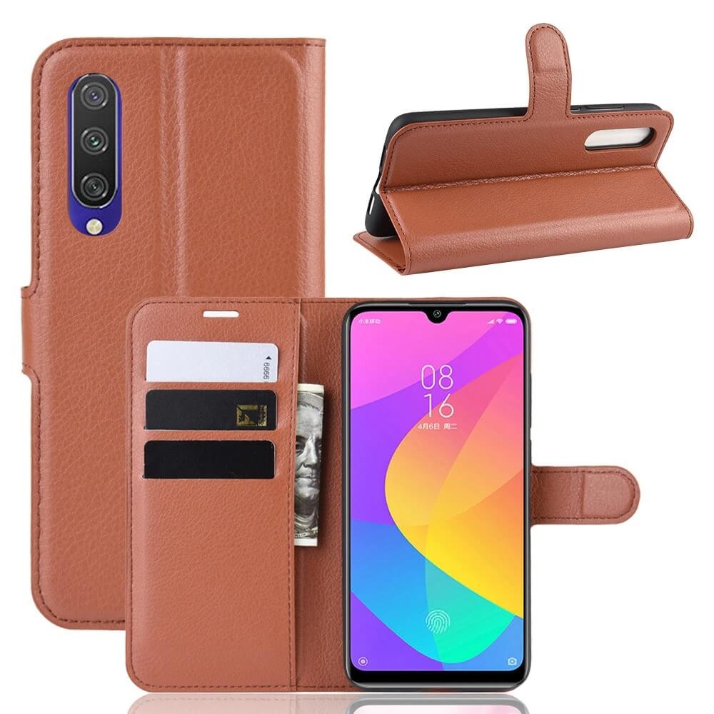 EEtuis Portefeuille Xiaomi MI 9 Lite Simili Cuir Marron