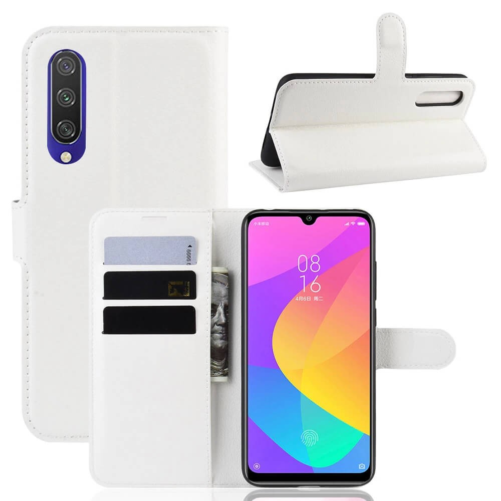 Etuis Portefeuille Xiaomi Redmi Note 7 Simili Cuir Blanc.