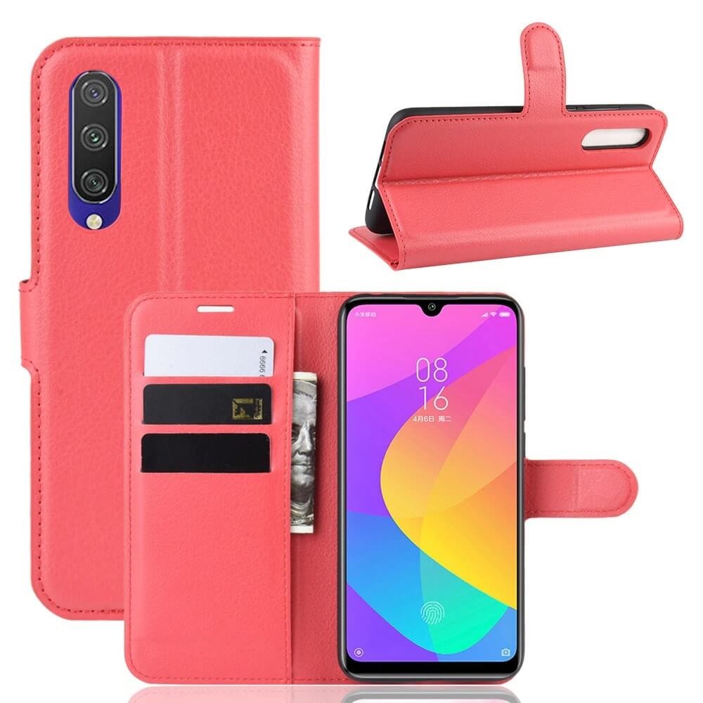Etuis Portefeuille Xiaomi MI 9 Lite Simili Cuir Rouge
