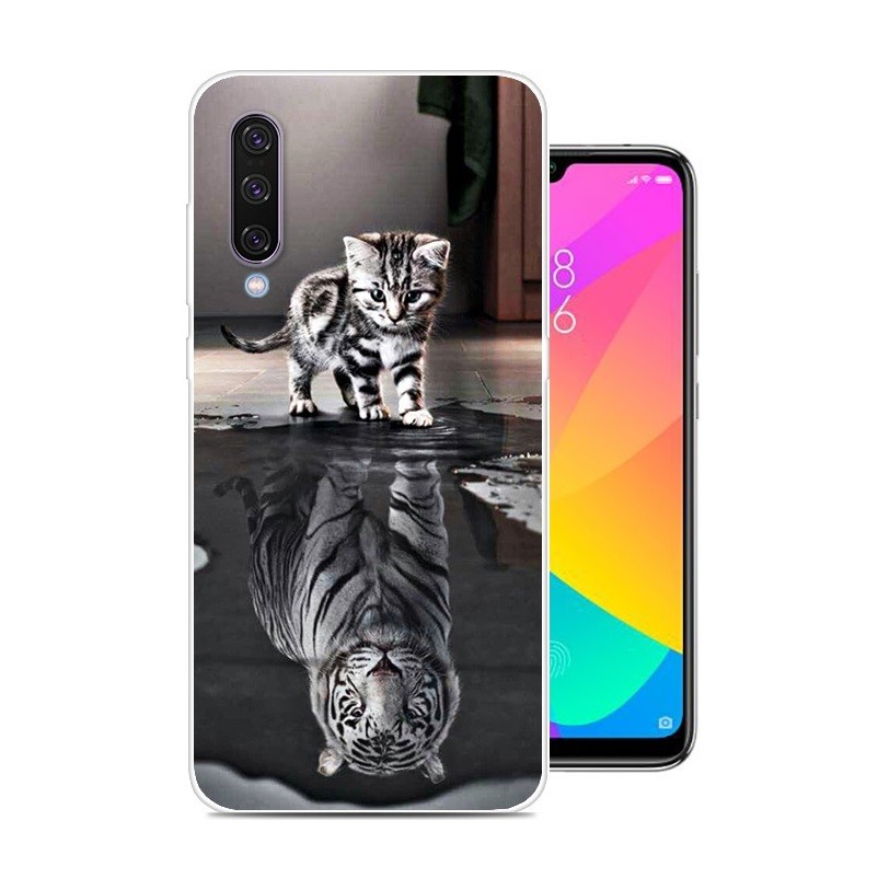 Coque Silicone Xiaomi MI 9 Lite Chat Mirroir